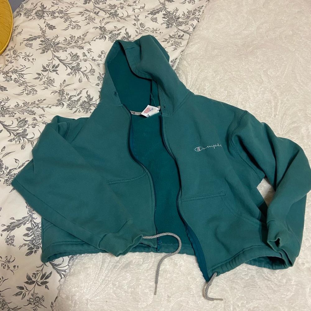 Vintage cropped champion zip up